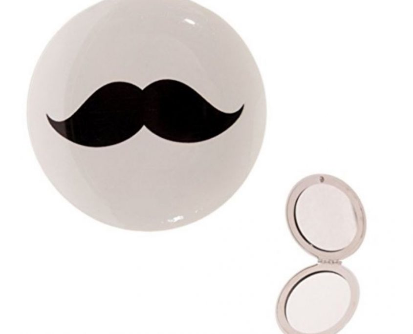 miroir de poche original moustache